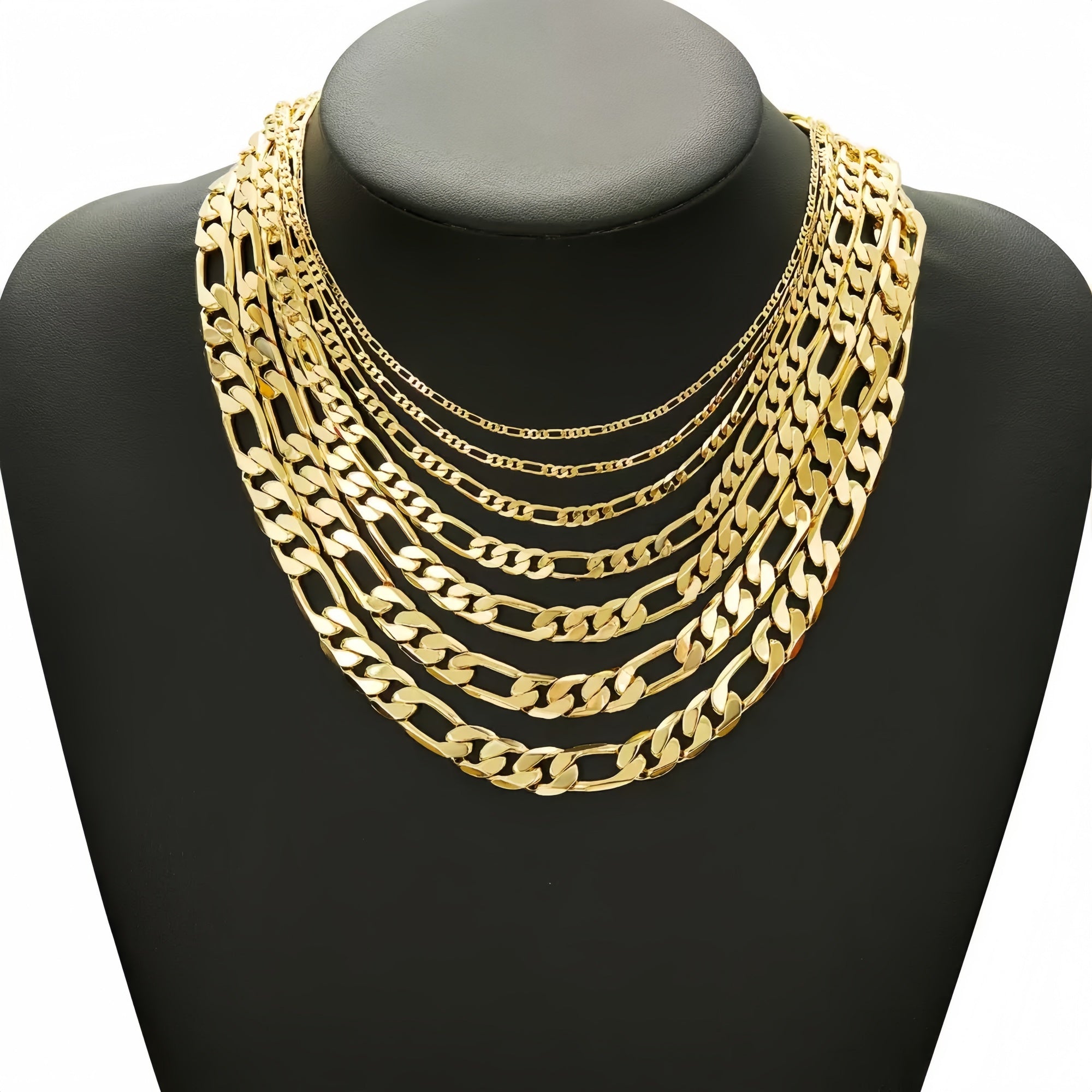 14K Gold Hand-Finished Figaro Chain
