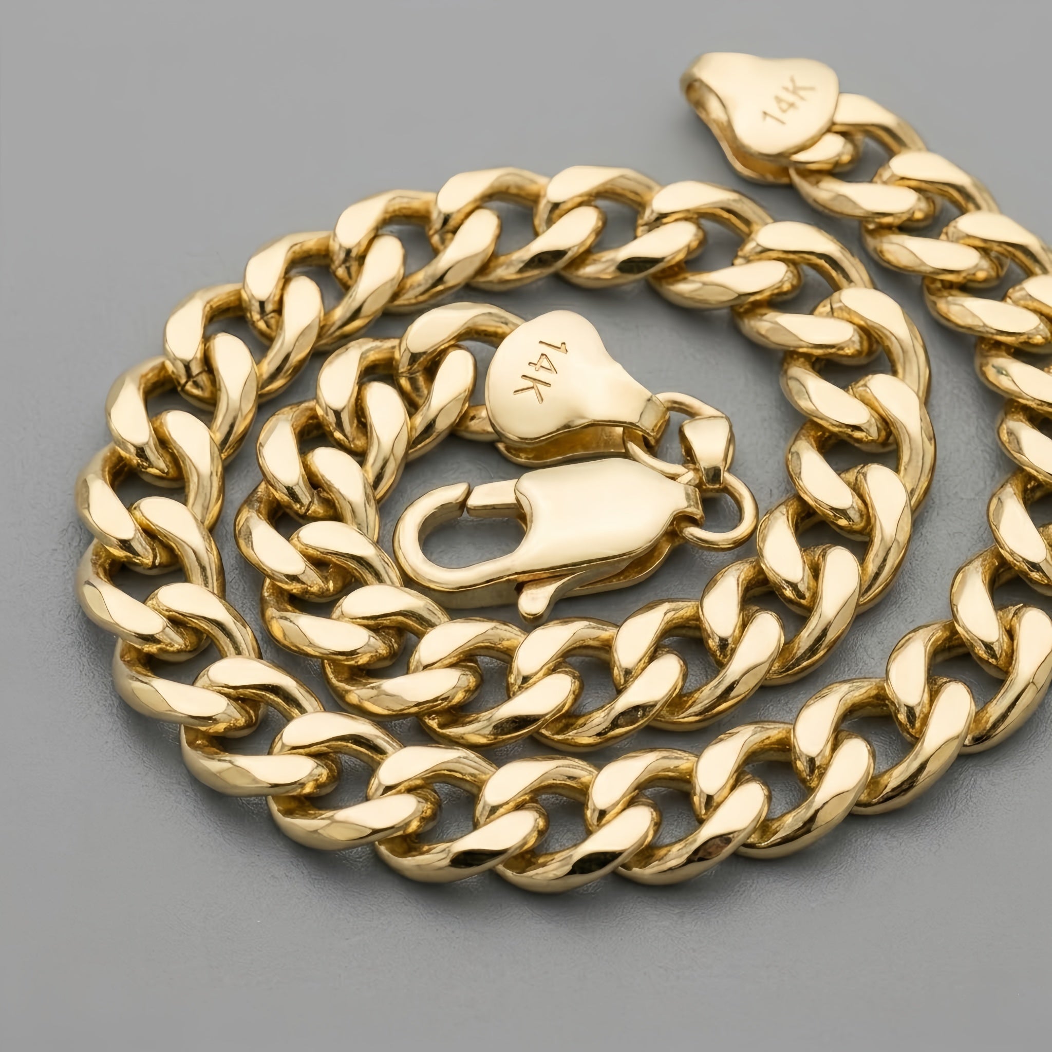14K Gold Solid Handcrafted Cuban Link Bracelet